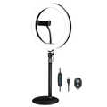Smartphone ring light tripod with remote shutter, height adjust