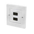 HDMI wall plate with coupler HDMI Female/Female, 2-ports, white