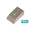 CAT 6 Modular Plug, 8P8C, shielded for Round Cable, pass through connector, 100 pcs.