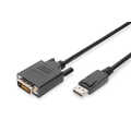 DisplayPort Adapter Cable, Type DP-DVI (24+1) M/M, 1.0m, w/interlock, DP 1.1a, bl