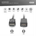 DisplayPort Adapter Cable, Type DP-HDMI A M/M, 2.0m, w/lock,4K@60Hz, DP 1.2, HDMI 2.0, bl