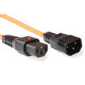 230V aansluitkabel C13 lockable - C14 oranje 1m