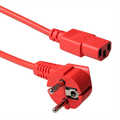 230V aansluitkabel schuko male haaks naar C13, rood, 3x0.75mm2, lengte 0,6m