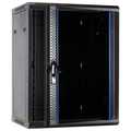15U wandkast met glazen deur 600x600x770mm (BxDxH)