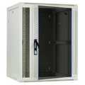 15U witte wandkast met glazen deur 600x600x770mm (BxDxH)