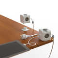 PowerCube Extended, stekkerdoos met USB poorten, 4 sockets, 3m, wit grijs