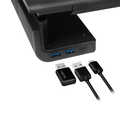 Ergonomic tabletop monitor riser 420â€“520 mm long 2x USB 3.0 1x USB-C