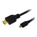 HDMI cable, Micro-D/M to A/M, 4K/30 Hz, black, 2 m