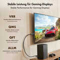 HDMI cable, A/M to A/M, 8K/60 Hz, 48 Gbps, metal, nylon, certified, black, 1 m