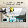 HDMI cable, A/M to A/M, 8K/60 Hz, 48 Gbps, metal, nylon, black/grey, 1 m