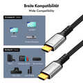 HDMI cable, A/M to A/M, 8K/60 Hz, 48 Gbps, metal, nylon, black/grey, 1 m