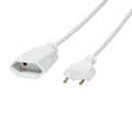 Power cord extension, Euro CEE 7/16, 1m, white