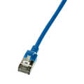 Slim CAT6A patchkabel U/FTP PIMF SlimLine blauw 0,3m