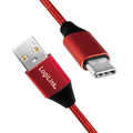 Sync & charging cable, USB 2.0 AM to USB-C male, red 1m