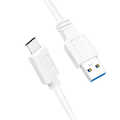 USB 3.2 Gen1 Type-C cable, C/M to USB-A/M, white, 0.15 m