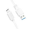 USB 3.2 Gen1x1 cable, USB-A male to USB-C male, white, 3m