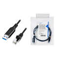 USB 3.0 Ethernet cable, A/M to RJ45/M, 1 Gbps, active, black/grey, 1.5 m
