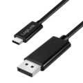 USB 3.2 Gen2 Type-C cable, C/M to DP/M, bi-di, 8K/60 Hz, metal, black, 1.8 m