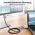 USB 3.2 Gen2 Type-C cable, C/M to DP/M, bi-di, 8K/60 Hz, metal, black, 3 m