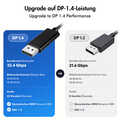 USB 3.2 Gen2 Type-C cable, C/M to DP/M, bi-di, 8K/60 Hz, metal, black, 3 m