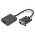 VGA to HDMI Converter + Audio (3.5mm) Full HD (1080p), cable type (15 cm), black