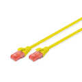 CAT 6 U-UTP patch cord, Cu, LSZH AWG 26/7, length 0.50 m, color yellow