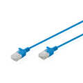 CAT 6 U-UTP slim patch cord, Cu, LSZH AWG 32/7, length 0.3m, Blue