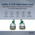 CAT 6A F-FTP Slim Patch cord, Cu, LSZH AWG 32/7, length 1m, Green