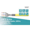 CAT 7A S-FTP installation cable, 1500 MHz Dca, AWG 22/1, 100 m ring, Sx, RAL 1016