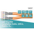 CAT 7 S-FTP installation cable, 1200 MHz Dca (EN 50575), AWG 23/1, 100 m ring, Dx, orange