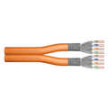 CAT 7 S-FTP installation cable, 1200 MHz Dca (EN 50575), AWG 23/1, 500m drum, Dx, orange