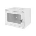 7U wall mounting cabinet, SOHO, unmounted 370x540x400 mm, perforated front door, grey