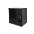 12U wall mounting cabinet, SoHo, unmounted 595x540x400 mm, glass front door, black (RAL 9005)