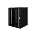 16U wall mounting cabinet, Unique 820x600x600 mm, color black (RAL 9005)