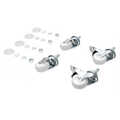 Castors for standard wall mounting cabinets Unique set with 4 pieces, 2 pieces with brake system