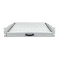 2U extendib. shelf for cabinets from 450 mm depth 88x483x352 mm, up to 30 kg, grey (RAL 7035)
