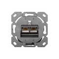 CAT 6A Class EA network outlet,shielded,2xRJ45,LSA pure white, flush mount, horizontal cable install.