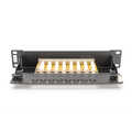CAT 6, Class E patch panel, shielded, 8-port RJ45 8P8C, LSA, 1U, 254 mm(10