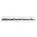CAT 6A EA patch panel, shielded, 24-port RJ45 dust cover, 8P8C, 0.5U, grey RAL 7035