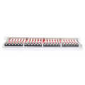 CAT 6A EA patch panel, shielded, 24-port RJ45 dust cover, 8P8C, 0.5U, grey RAL 7035