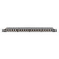 CAT 6 Patch Panel, shielded,24-port RJ45 with shutter, 8P8C, LSA, 0.5U, 19