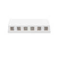 Surface mount box for Keystone Jacks pure white, 6-port