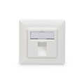 Faceplate for Keystone Jacks,1x RJ45 dust cover, 80x80 + central plate, pure white,