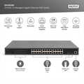 DIGITUS 24-Port Gigabit PoE Networkswitch, 19 inch, L2 managed, 2 SFP Ports