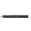 1U Aluminum PDU, rackmountable, 8 x C13, 2 x C19 16A, 230VAC, 50/60Hz, IEC C20 plug