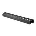 1U cable management cage detachable rear plate, 44x483x68 mm, black