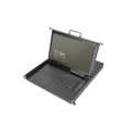 Modularized HD LCD TFT console,8 Port VGA with 8-port VGA KVM,US keyboard, RAL 9005 black