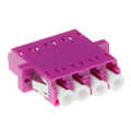 Fiber optic LC quad adapter met keramische huls, erika violet, OM4