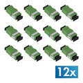 Fiber Adapter SC Simplex, 12 pieces, without flange, green, internal laser protection