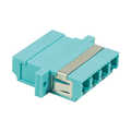 Fiber optic LC quad adapter met keramische huls,  aqua, OM3